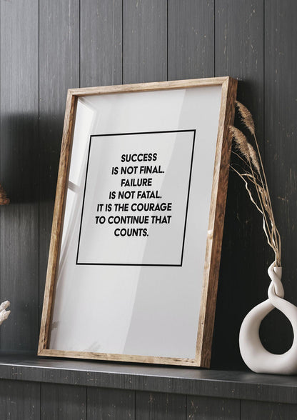 Courage To Continue Square" Printed Poster - living room 3