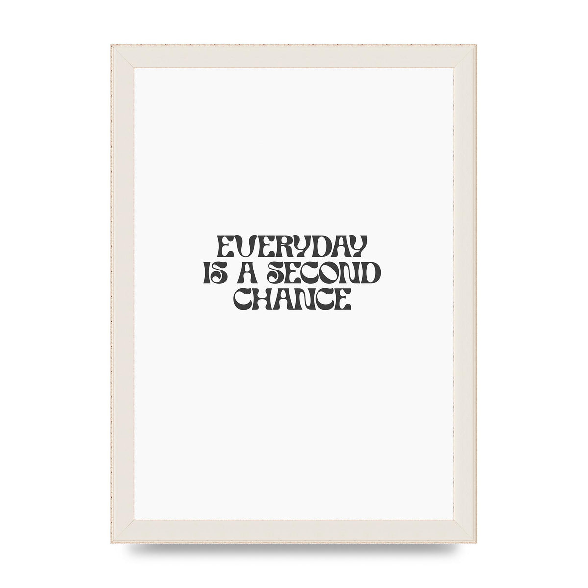 Everyday Is A Second Chance Inspirational Quote" Art For The Home - A4 framed