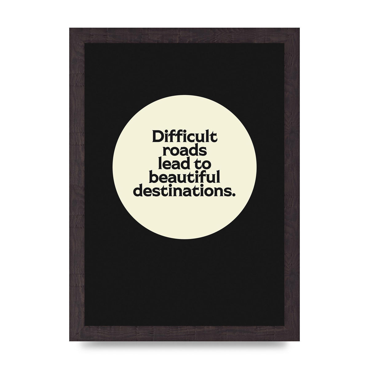 Difficult Roads Inspirational Quote" Printed Poster - A4 framed