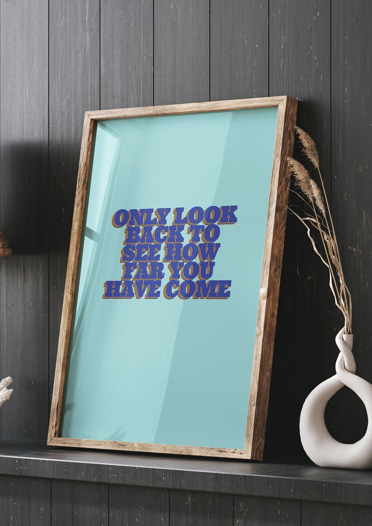 LoOK Back Inspirational Quote" Wall Art - living room 3