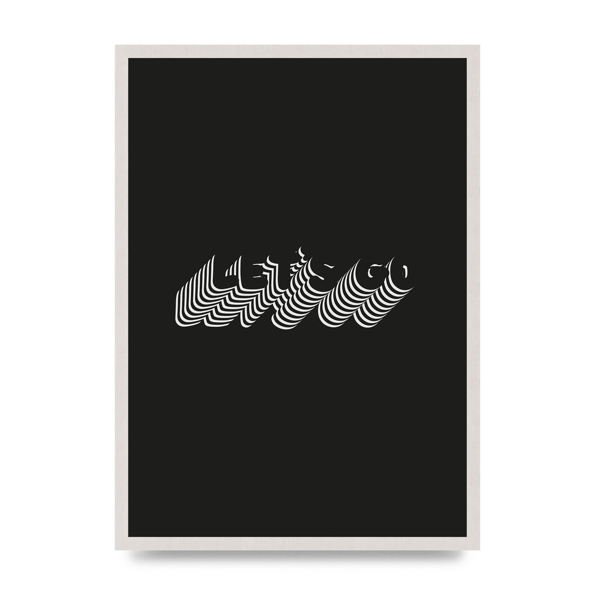 Lets Go Illusion Black White" Wall Art - A2 framed