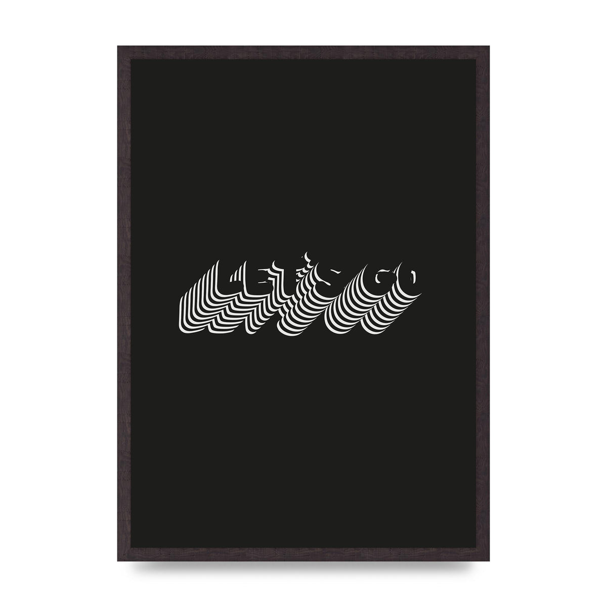 Lets Go Illusion Black White" Wall Art - A2 framed