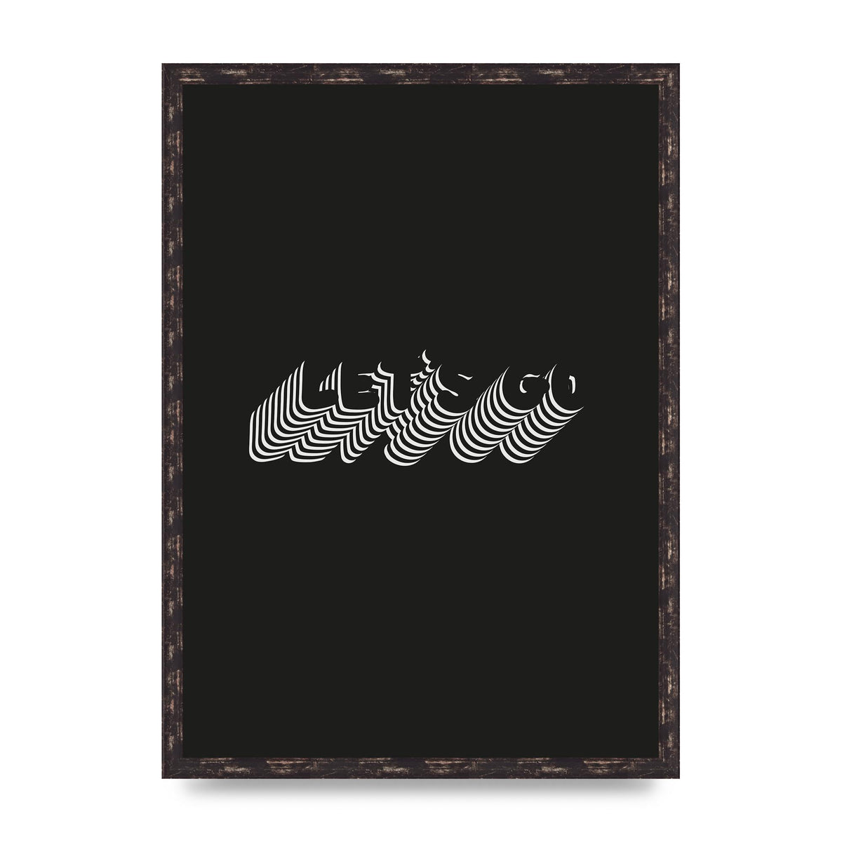 Lets Go Illusion Black White" Wall Art - A2 framed