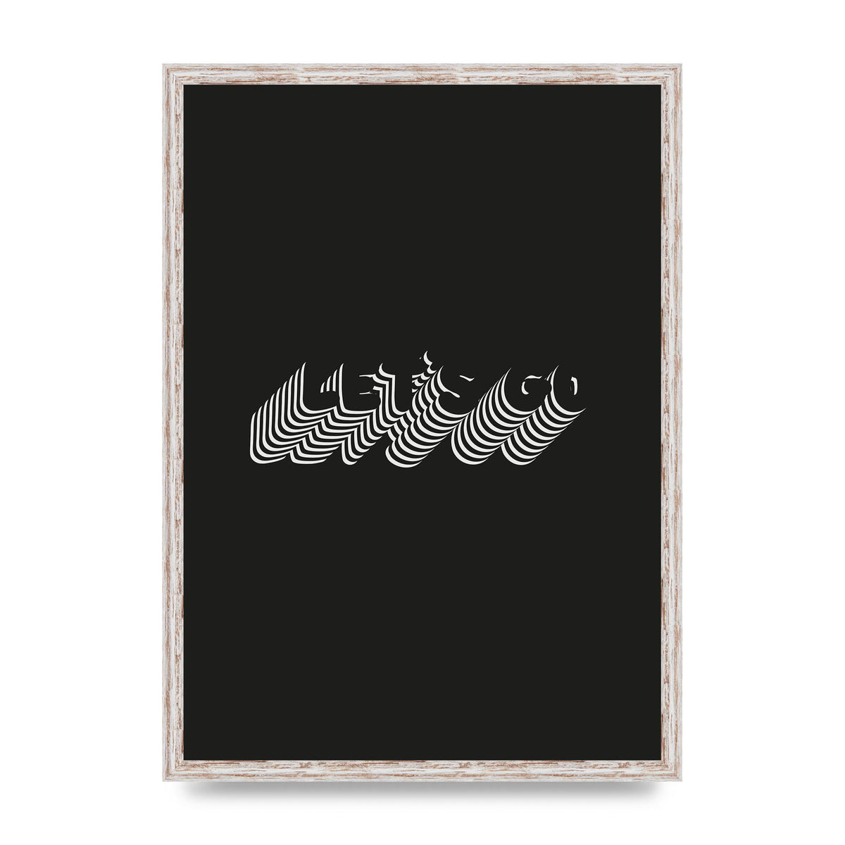 Lets Go Illusion Black White" Wall Art - A2 framed