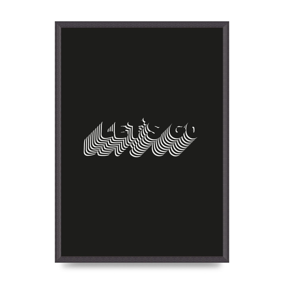 Lets Go Illusion Black White" Wall Art - A2 framed