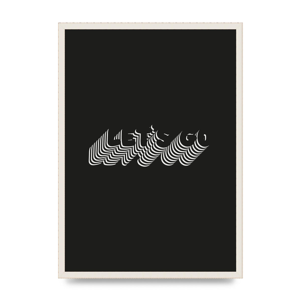 Lets Go Illusion Black White" Wall Art - A2 framed
