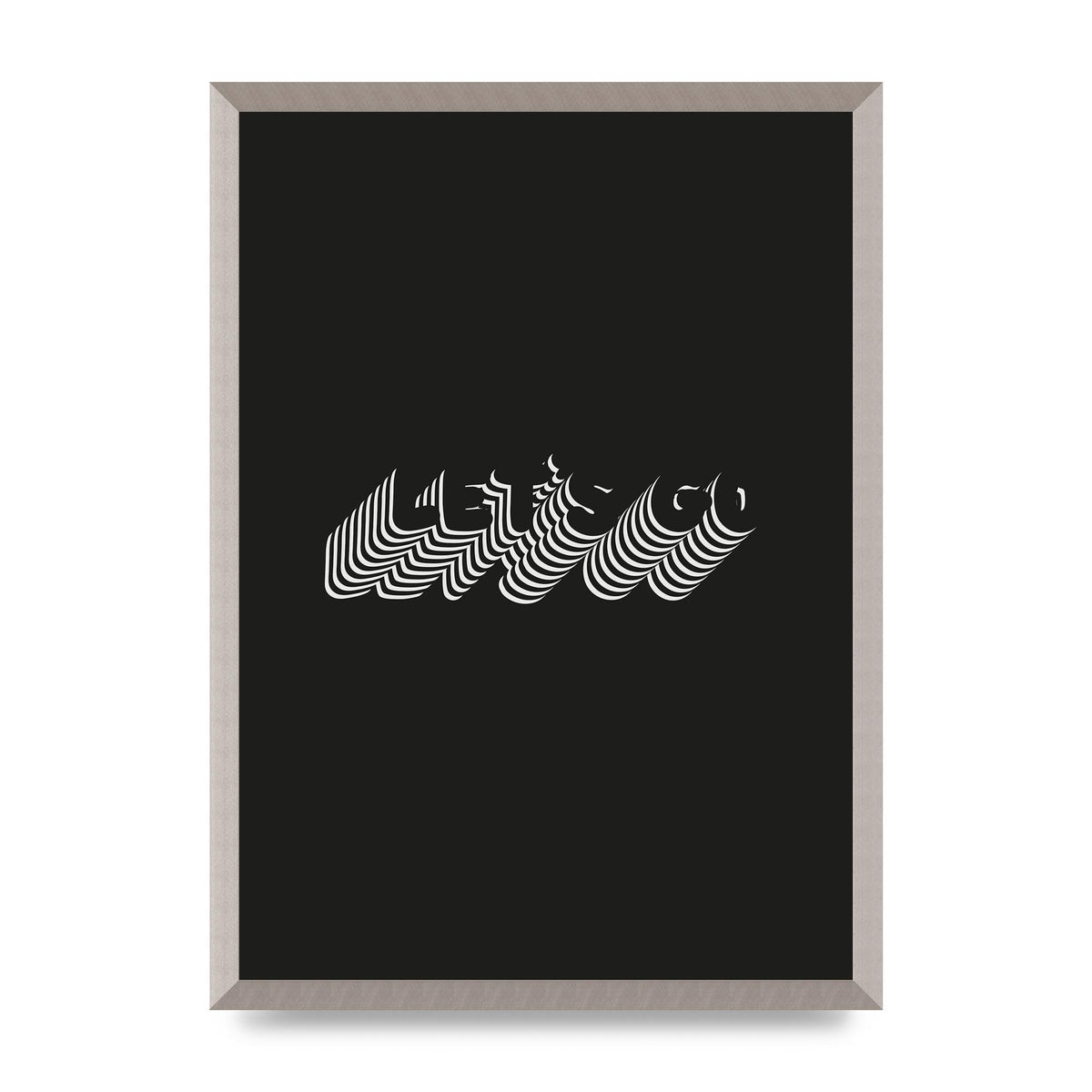 Lets Go Illusion Black White" Wall Art - A2 framed