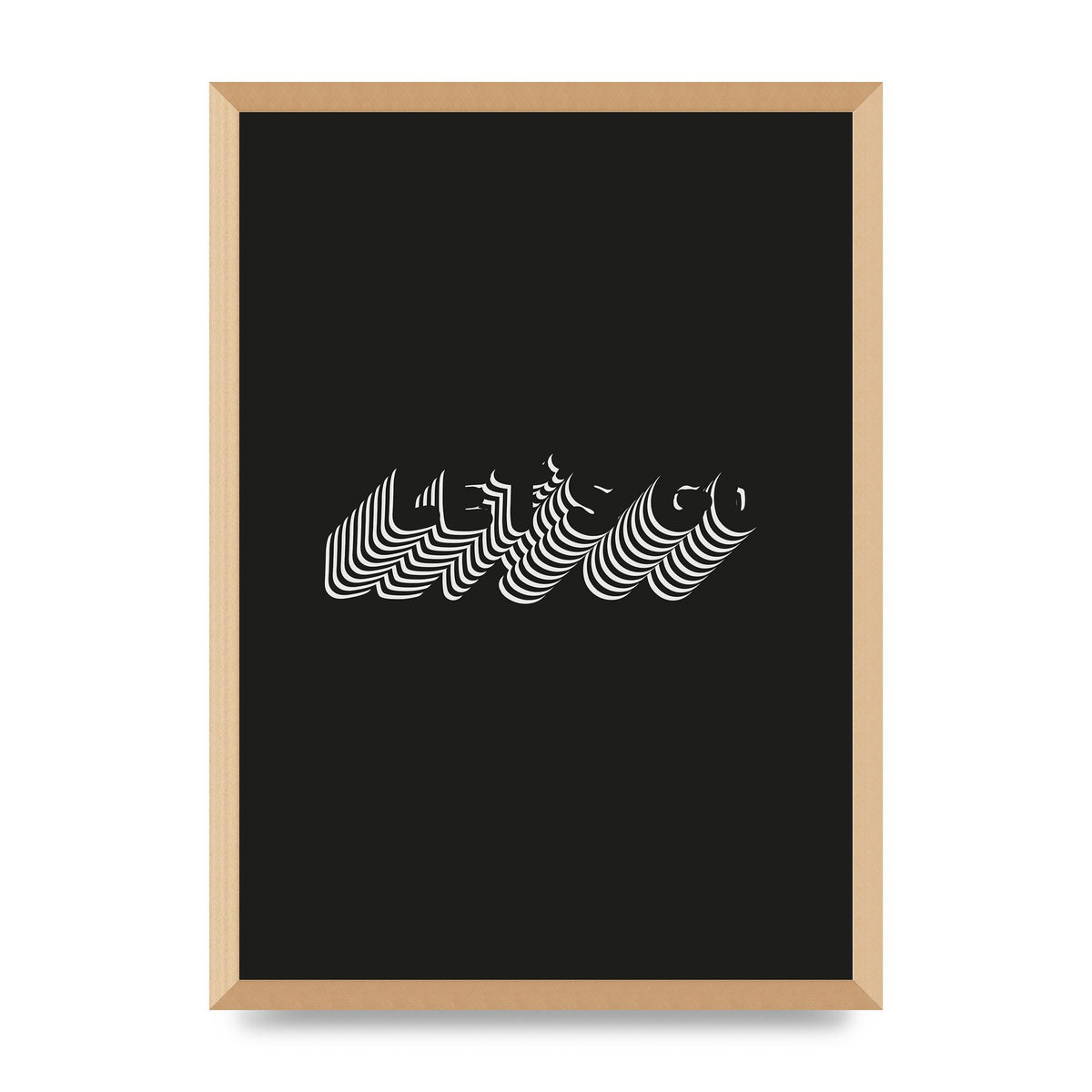 Lets Go Illusion Black White" Wall Art - A2 framed