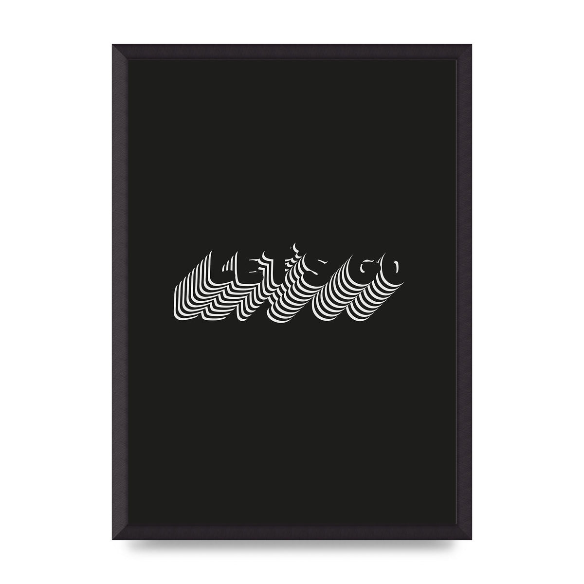 Lets Go Illusion Black White" Wall Art - A2 framed