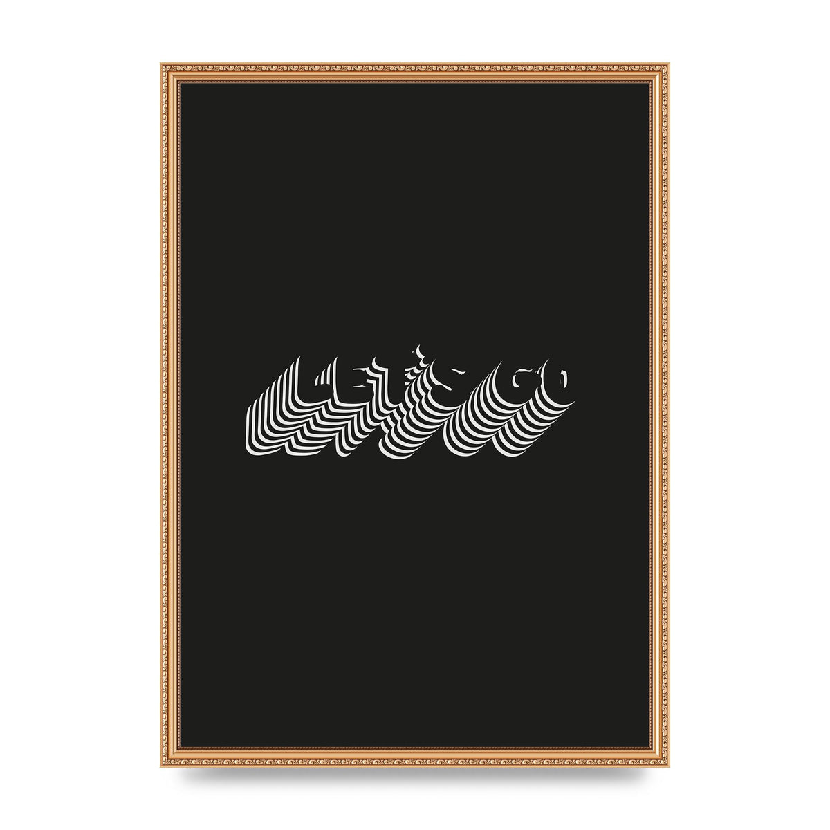 Lets Go Illusion Black White" Wall Art - A2 framed