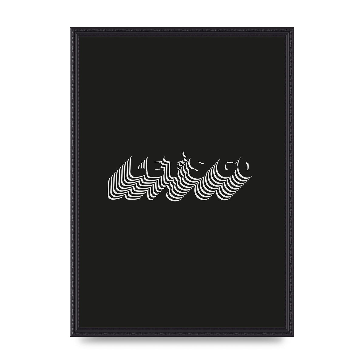 Lets Go Illusion Black White" Wall Art - A2 framed