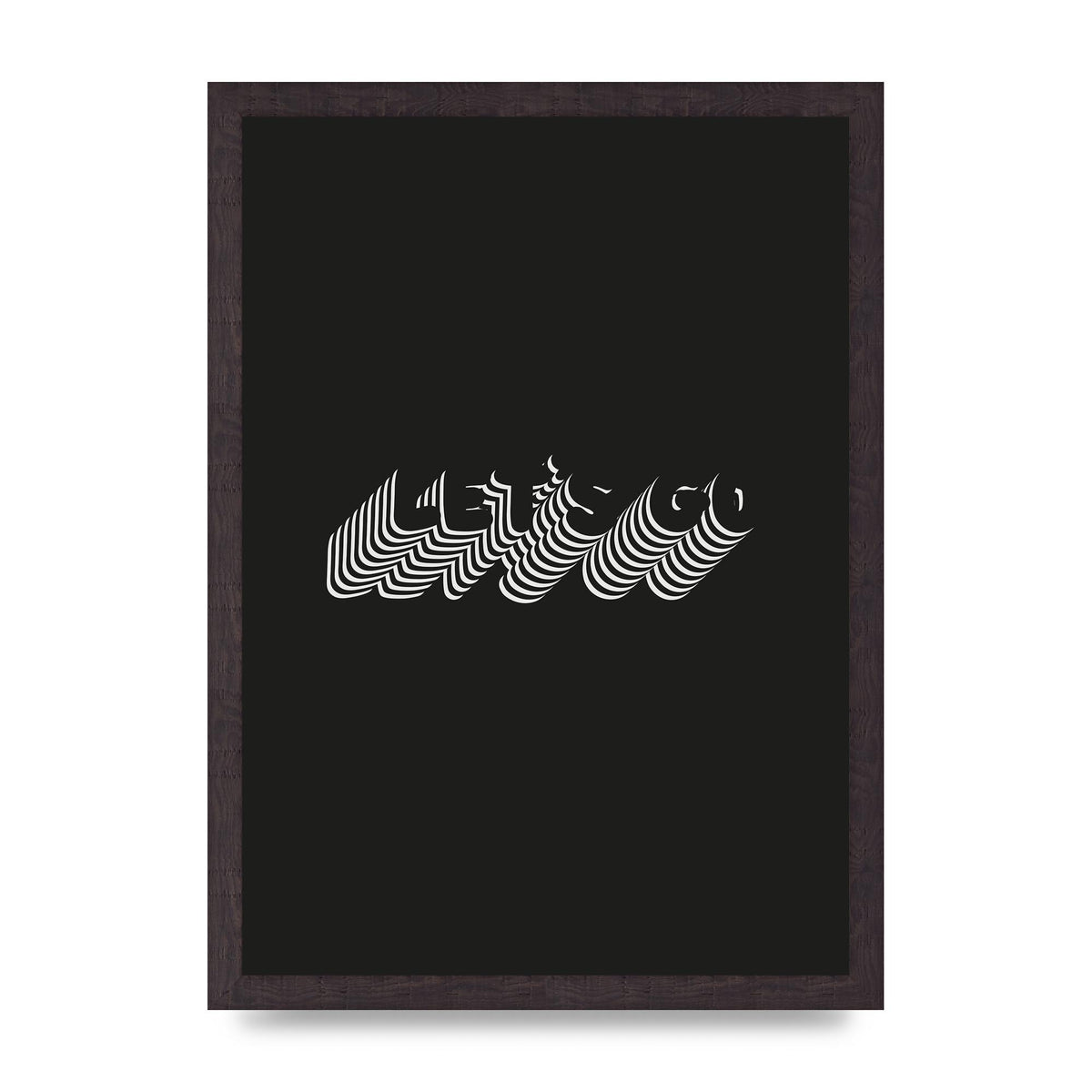 Lets Go Illusion Black White" Wall Art - A3 framed