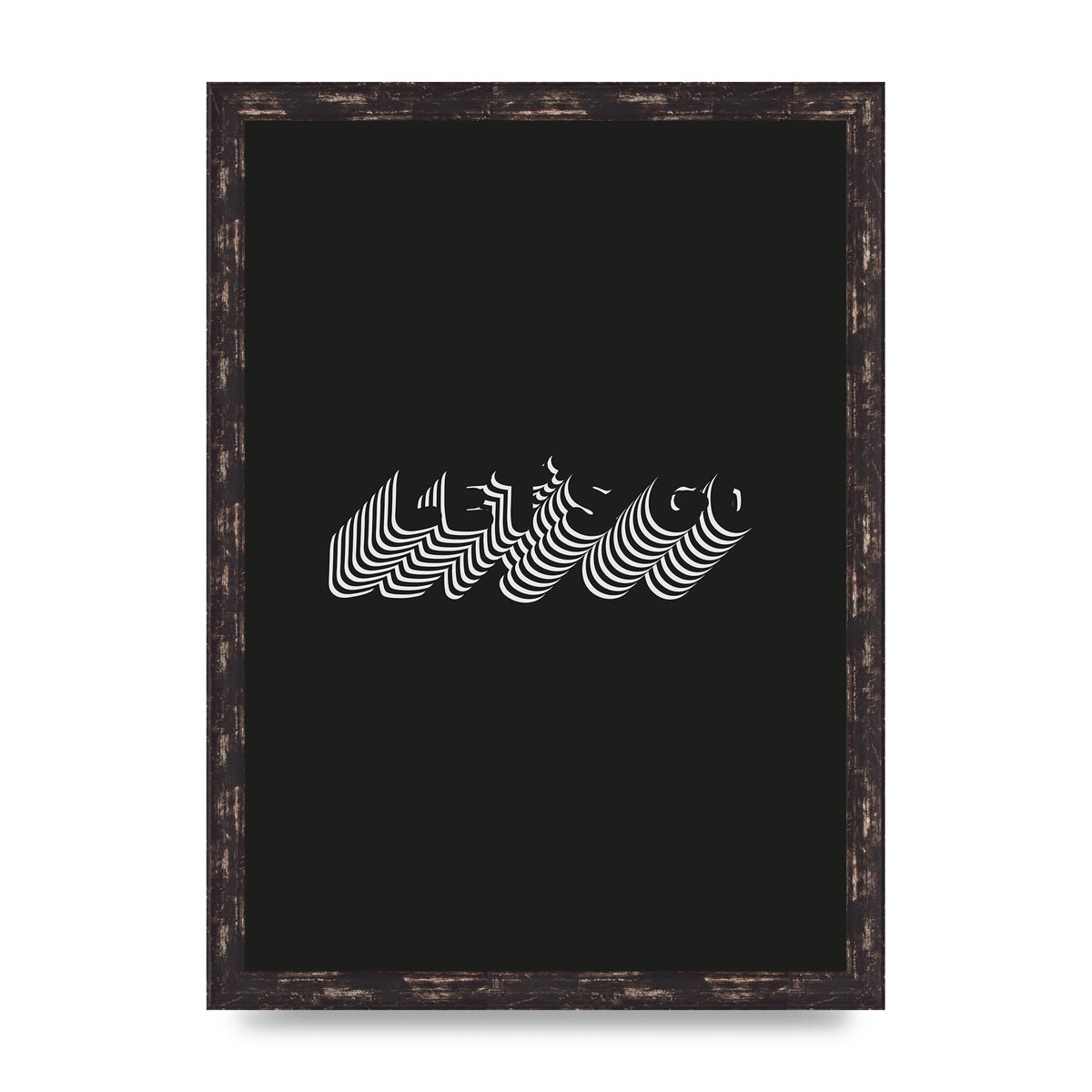Lets Go Illusion Black White" Wall Art - A3 framed