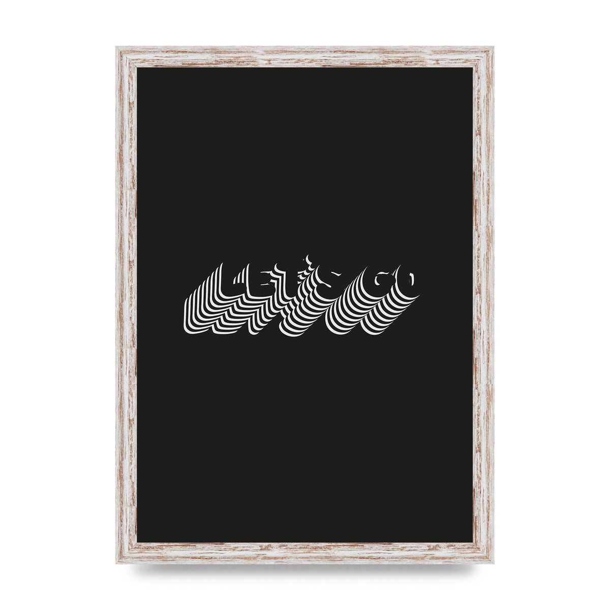 Lets Go Illusion Black White" Wall Art - A3 framed