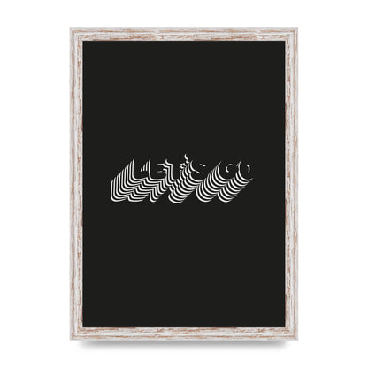 Lets Go Illusion Black White" Wall Art - A3 framed