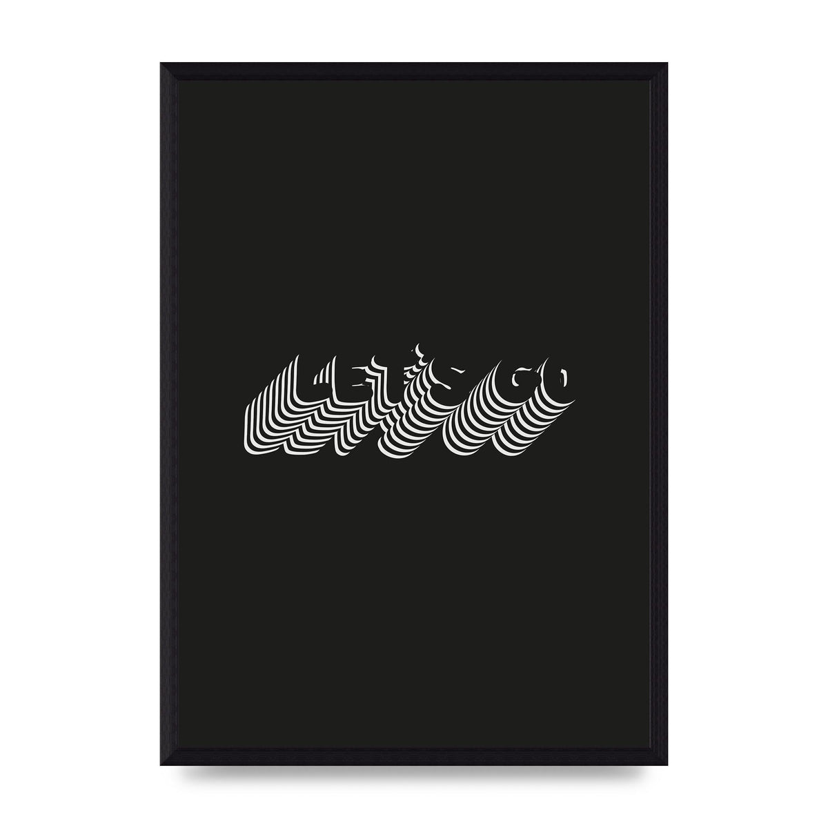 Lets Go Illusion Black White" Wall Art - A3 framed