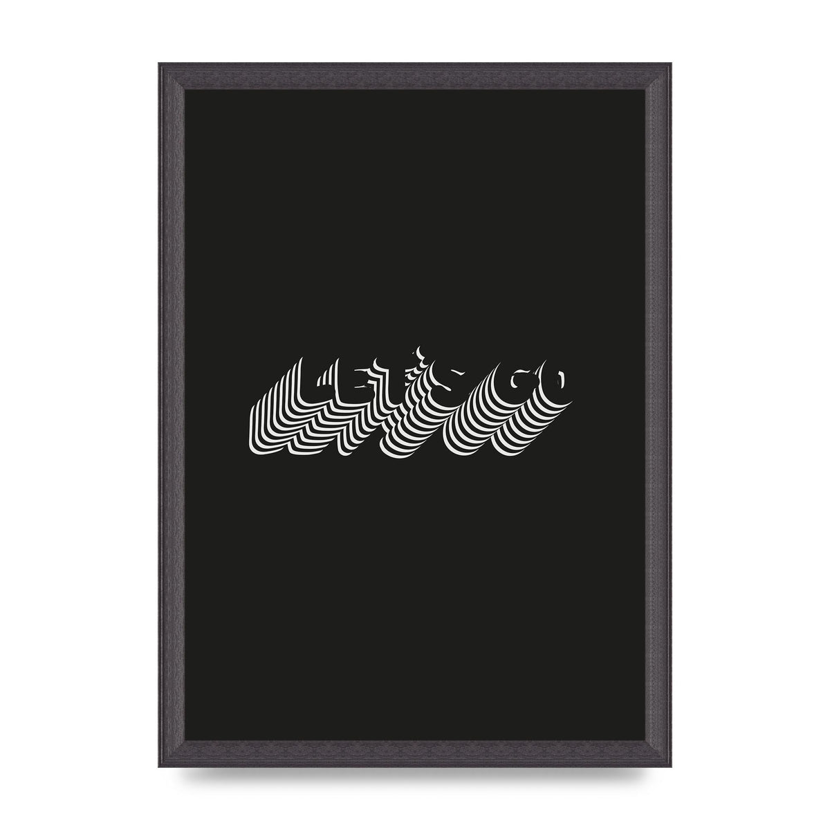 Lets Go Illusion Black White" Wall Art - A3 framed