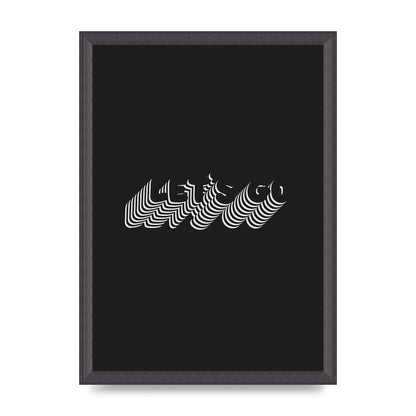 Lets Go Illusion Black White" Wall Art - A3 framed