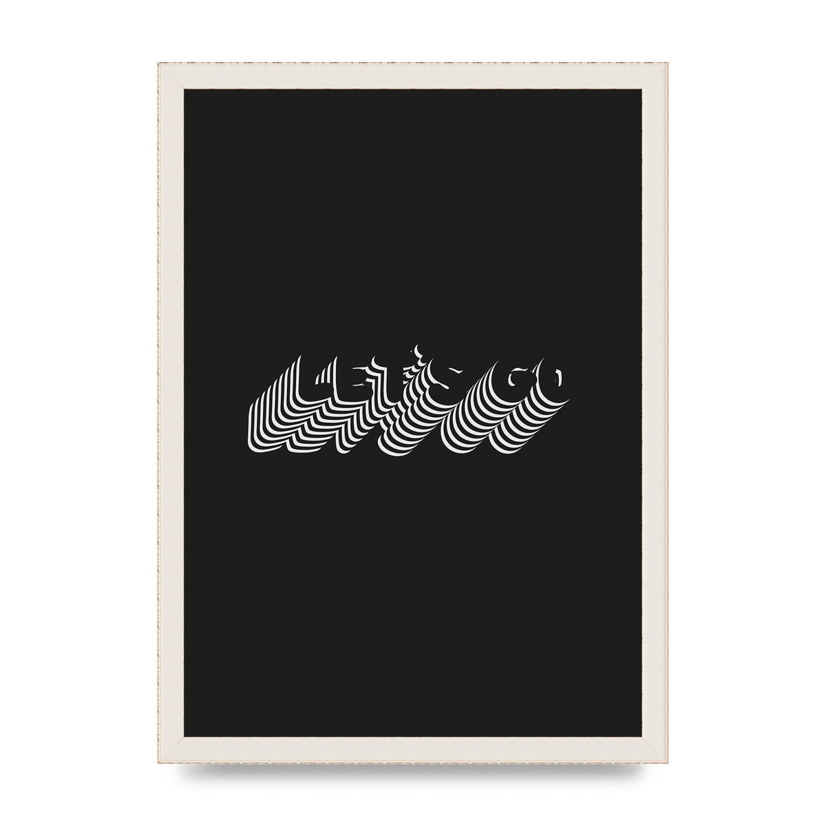Lets Go Illusion Black White" Wall Art - A3 framed