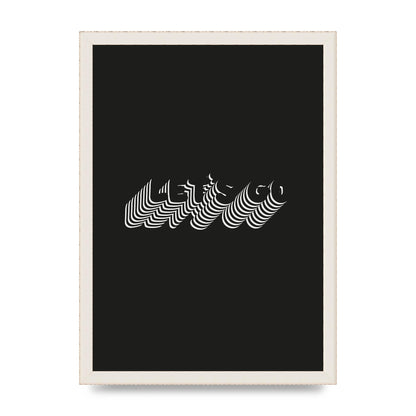 Lets Go Illusion Black White" Wall Art - A3 framed