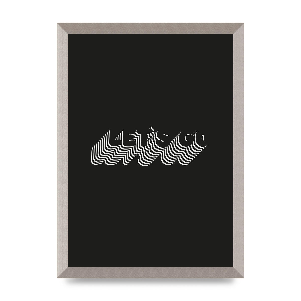 Lets Go Illusion Black White" Wall Art - A3 framed