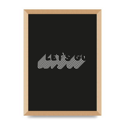 Lets Go Illusion Black White" Wall Art - A3 framed