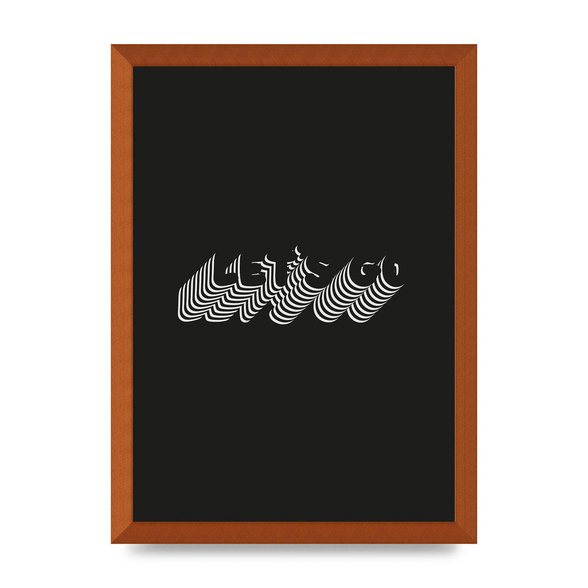 Lets Go Illusion Black White" Wall Art - A3 framed