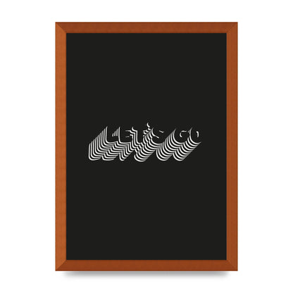 Lets Go Illusion Black White" Wall Art - A3 framed