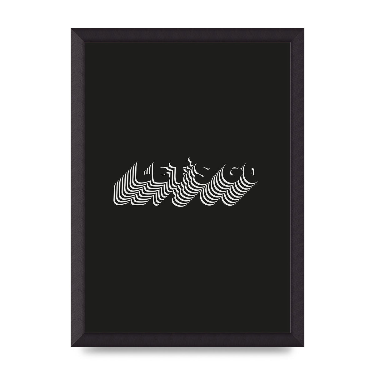 Lets Go Illusion Black White" Wall Art - A3 framed