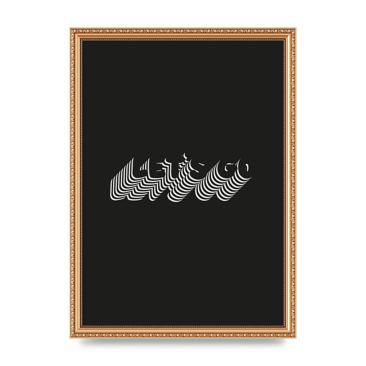 Lets Go Illusion Black White" Wall Art - A3 framed
