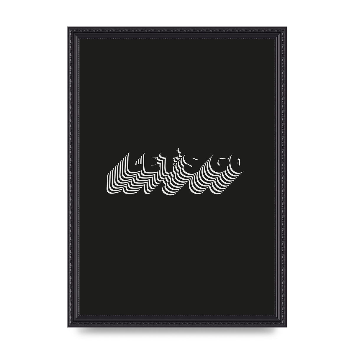 Lets Go Illusion Black White" Wall Art - A3 framed
