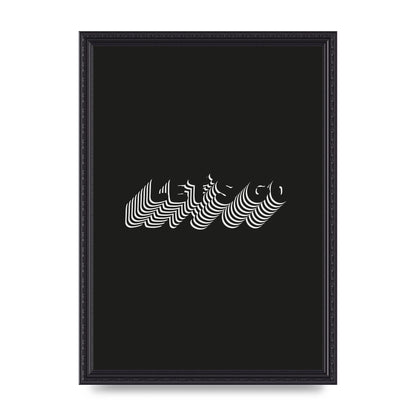 Lets Go Illusion Black White" Wall Art - A3 framed