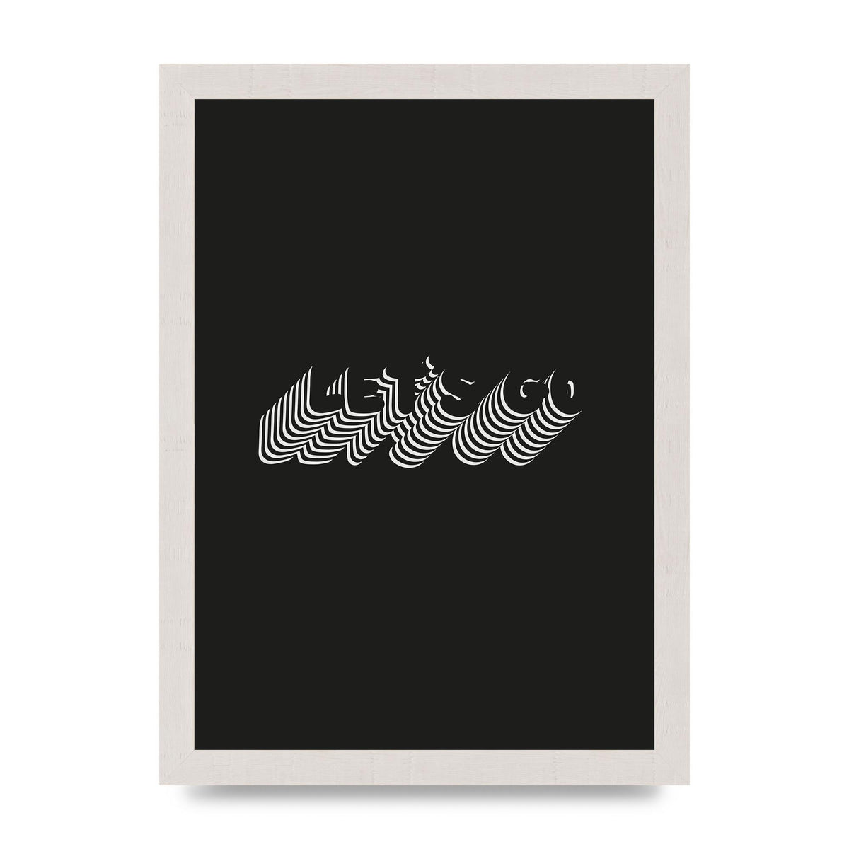 Lets Go Illusion Black White" Wall Art - A4 framed