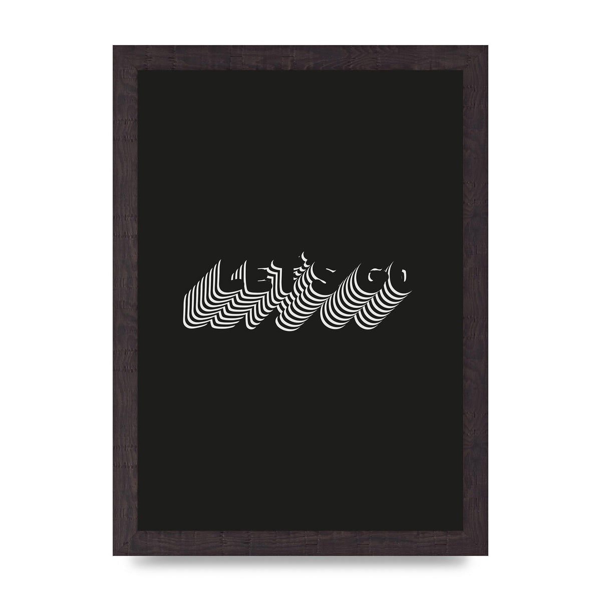Lets Go Illusion Black White" Wall Art - A4 framed
