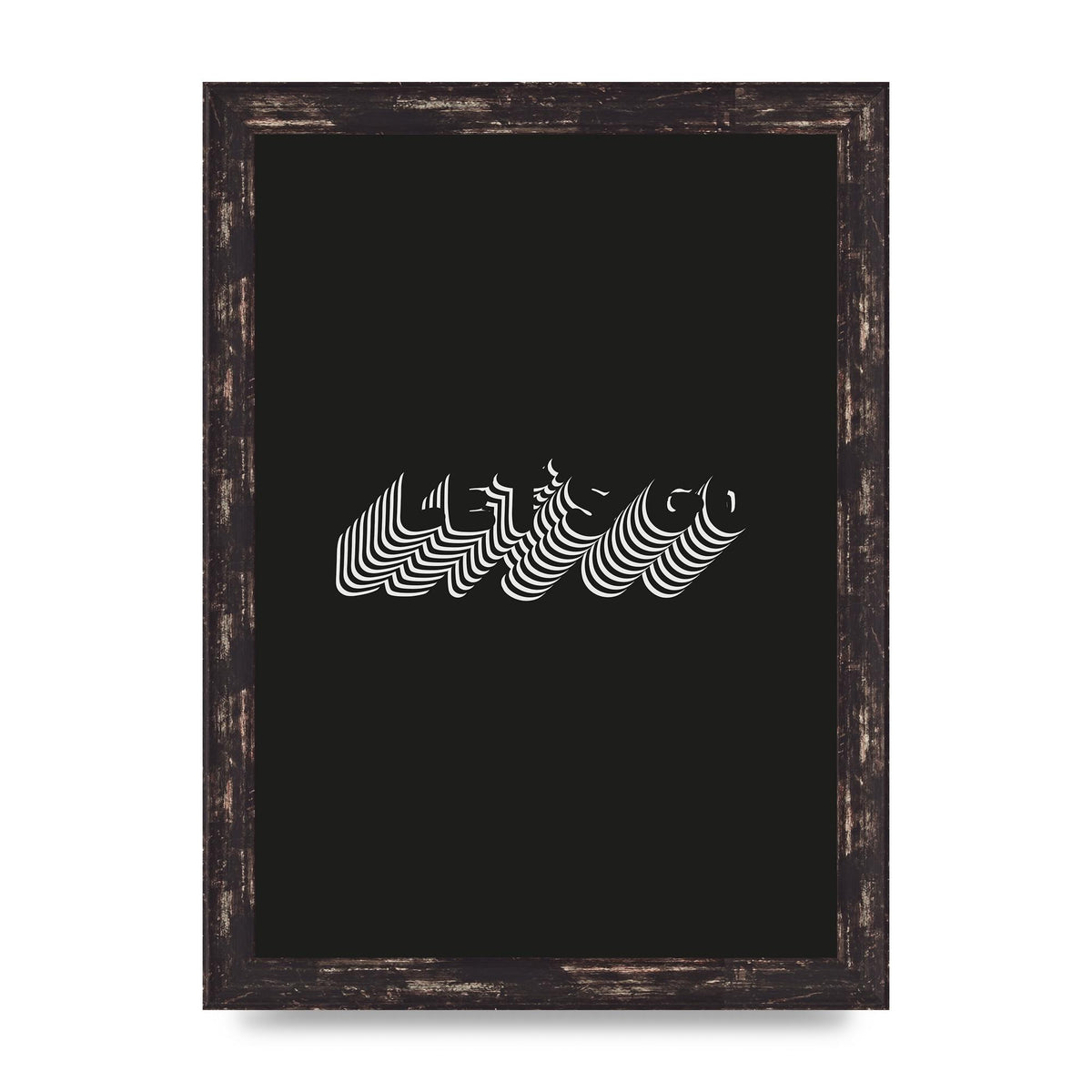 Lets Go Illusion Black White" Wall Art - A4 framed