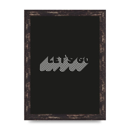 Lets Go Illusion Black White" Wall Art - A4 framed