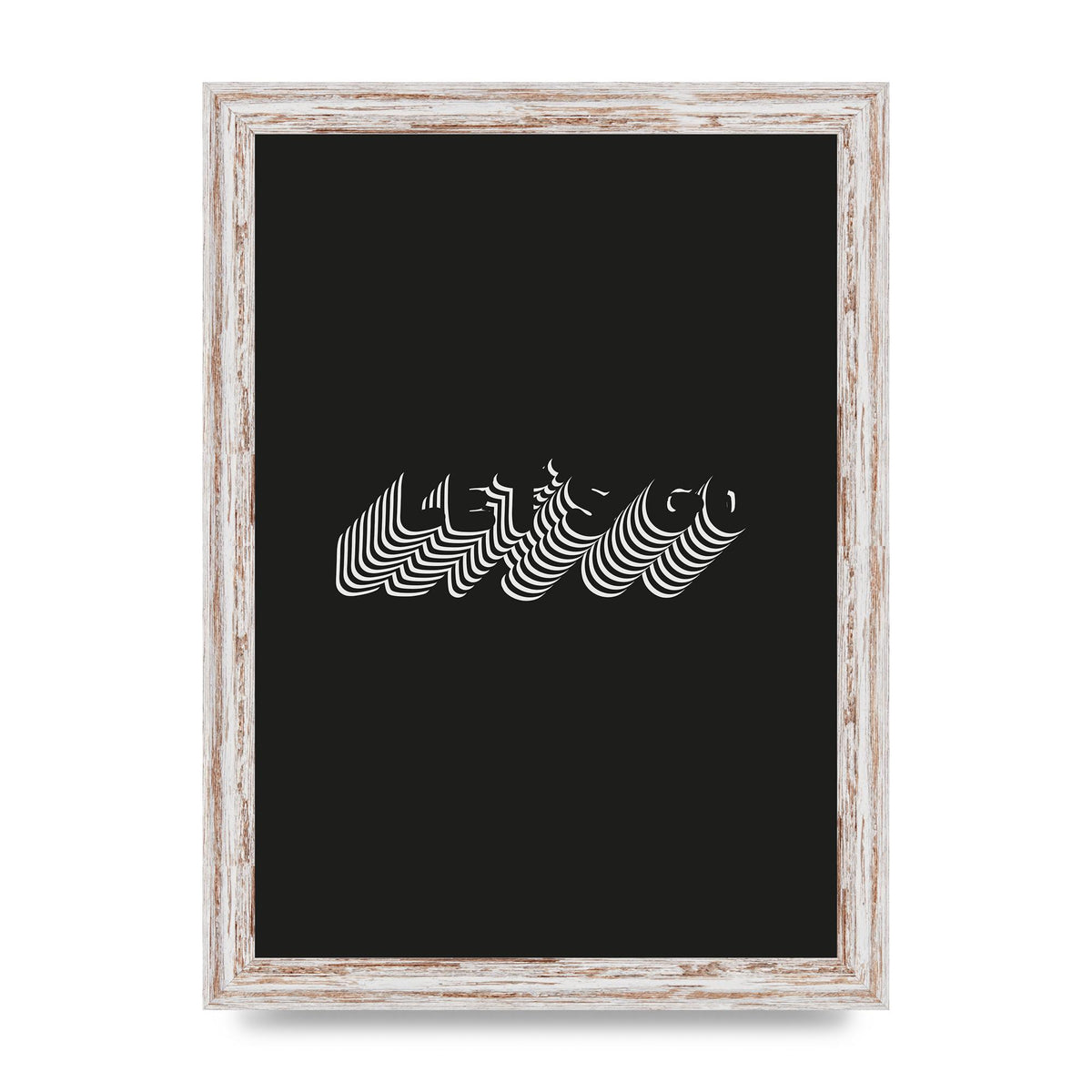 Lets Go Illusion Black White" Wall Art - A4 framed