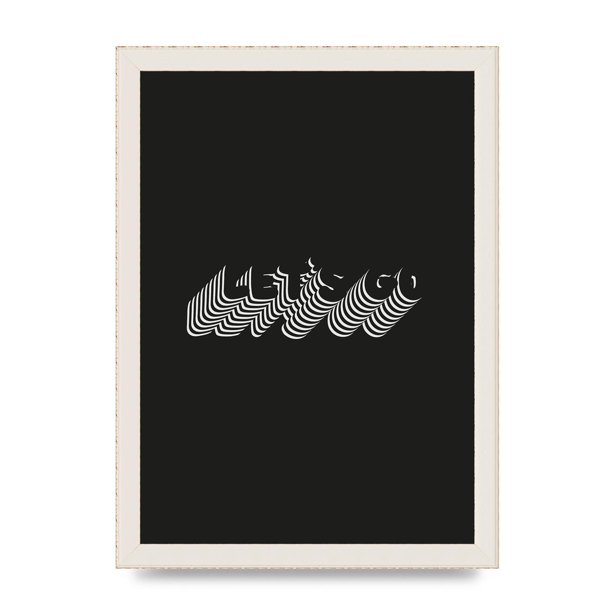 Lets Go Illusion Black White" Wall Art - A4 framed