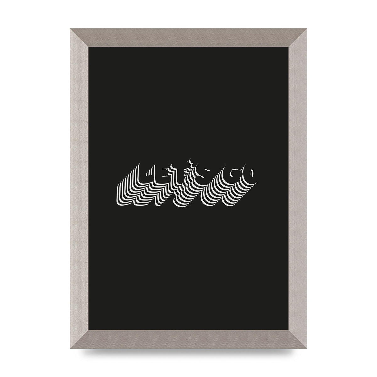 Lets Go Illusion Black White" Wall Art - A4 framed