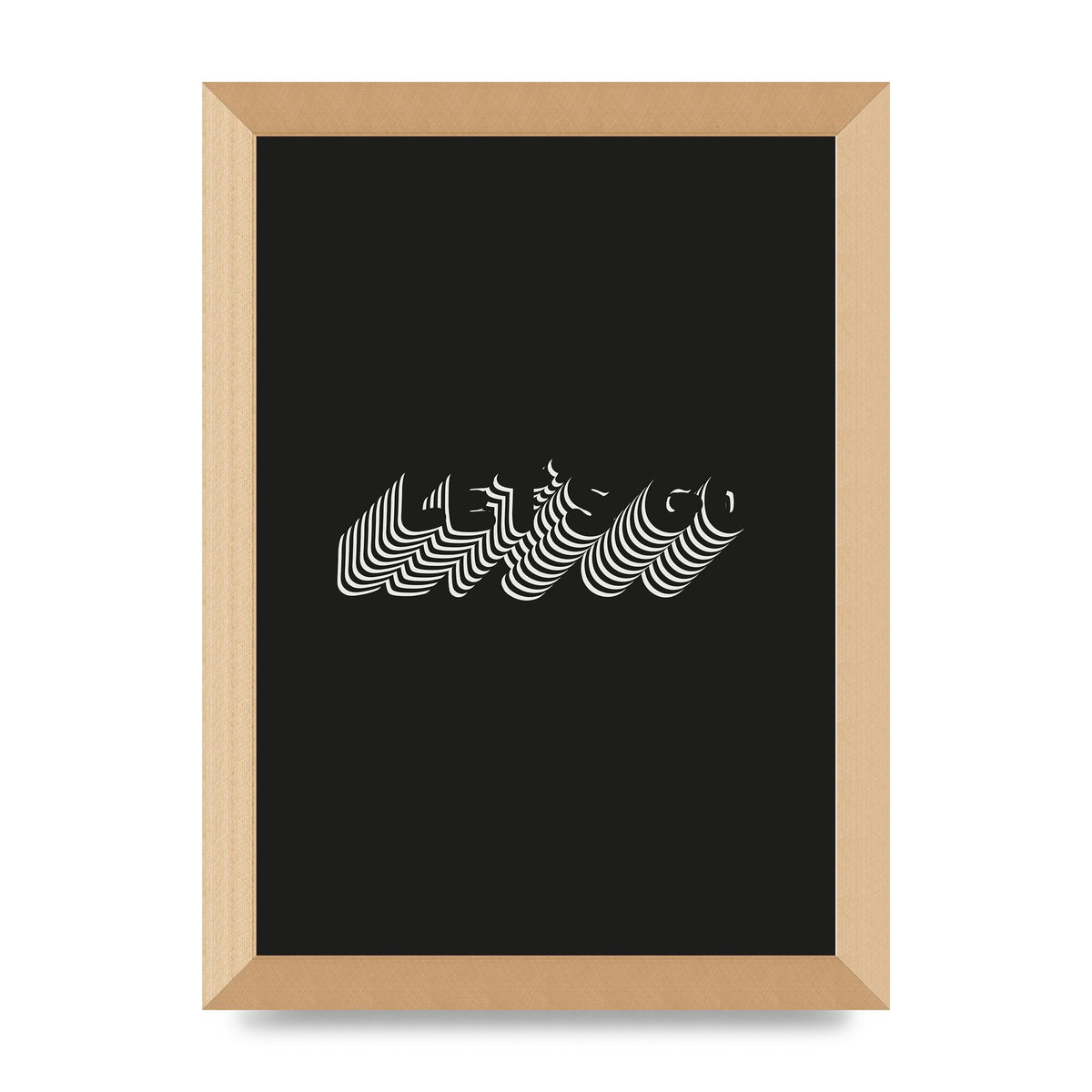 Lets Go Illusion Black White" Wall Art - A4 framed