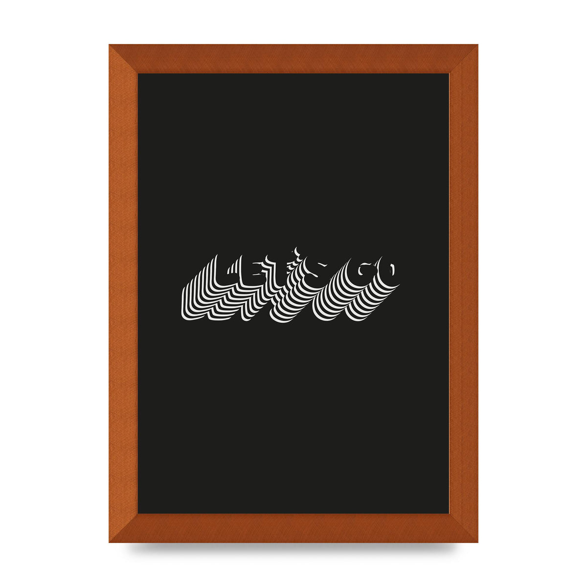 Lets Go Illusion Black White" Wall Art - A4 framed