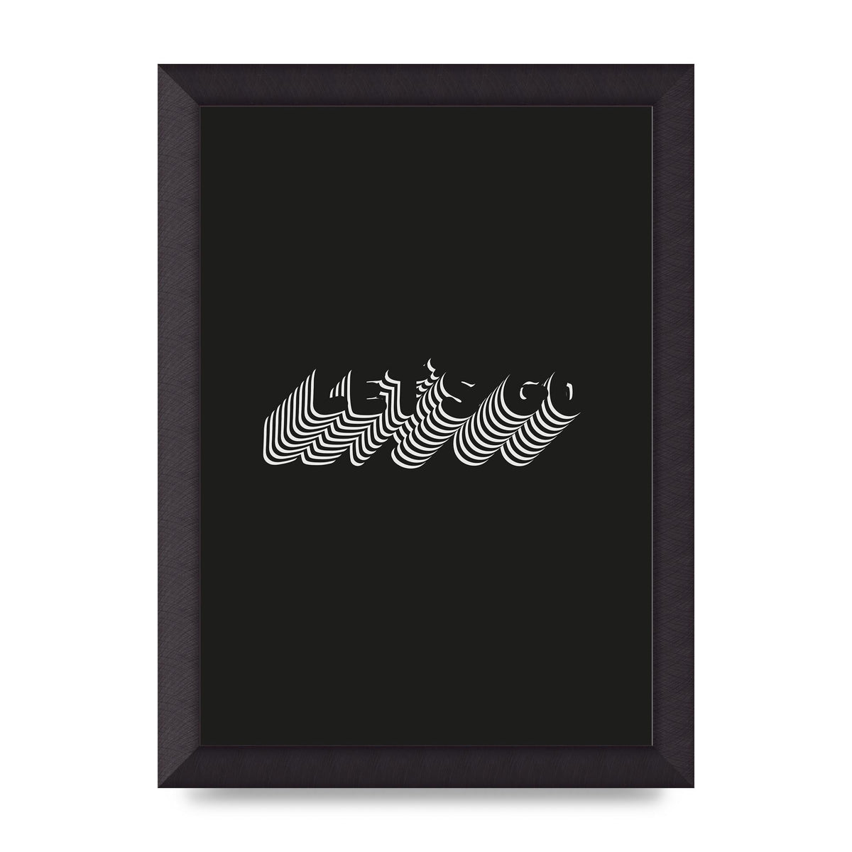 Lets Go Illusion Black White" Wall Art - A4 framed