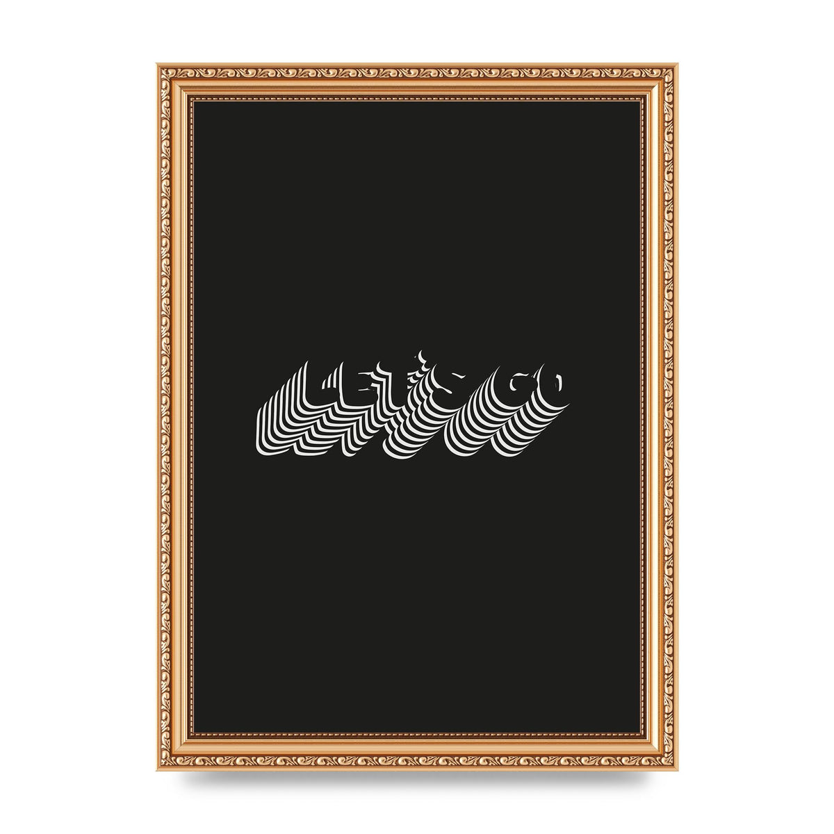 Lets Go Illusion Black White" Wall Art - A4 framed