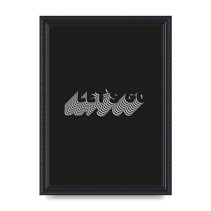 Lets Go Illusion Black White" Wall Art - A4 framed
