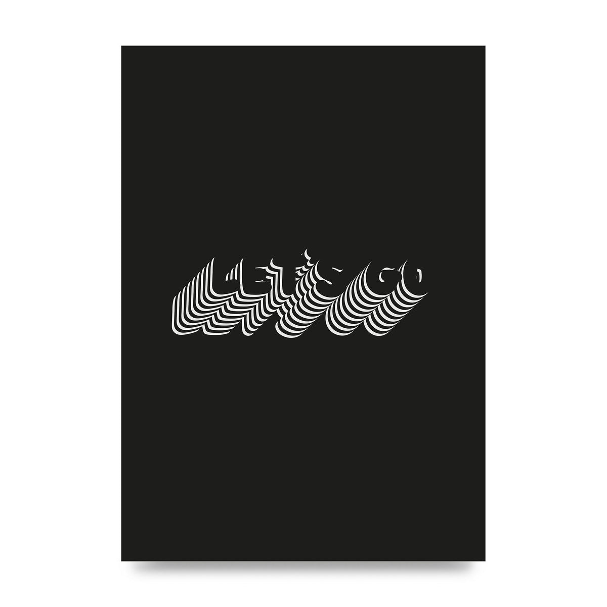 Lets Go Illusion Black White" Wall Art - unframed print