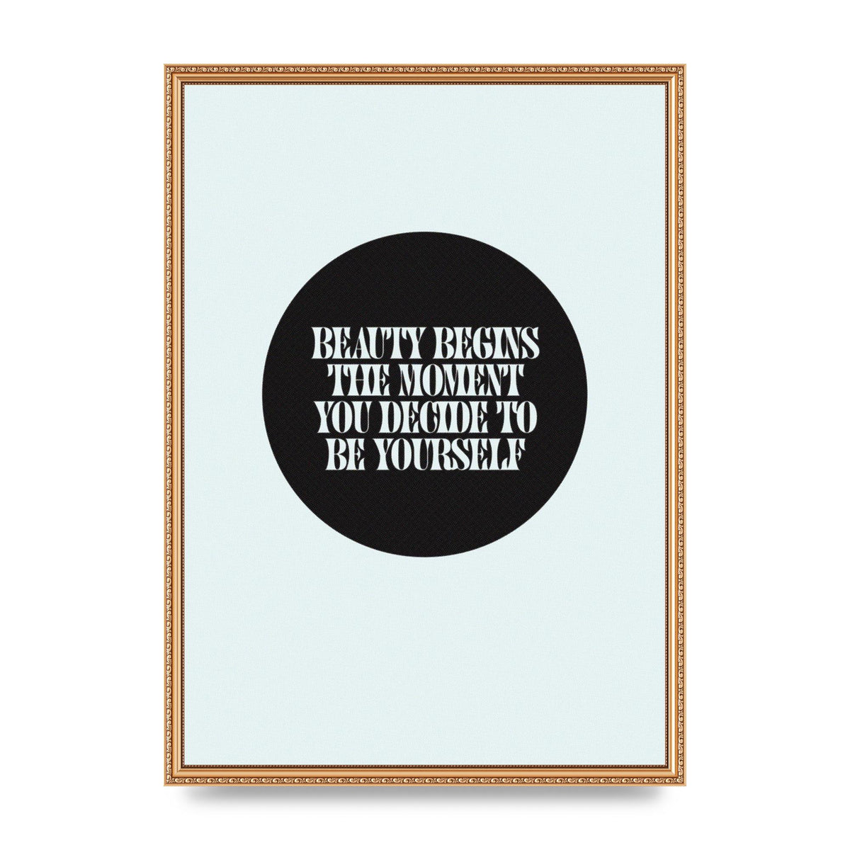 Beauty Begins Halftone Quote" Art For The Home - A2 framed