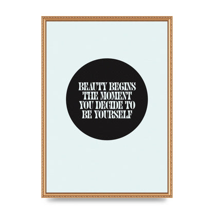 Beauty Begins Halftone Quote" Art For The Home - A2 framed