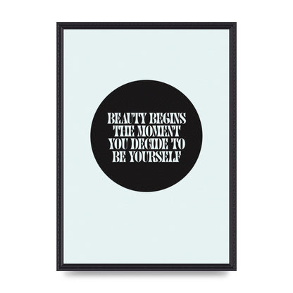 Beauty Begins Halftone Quote" Art For The Home - A2 framed