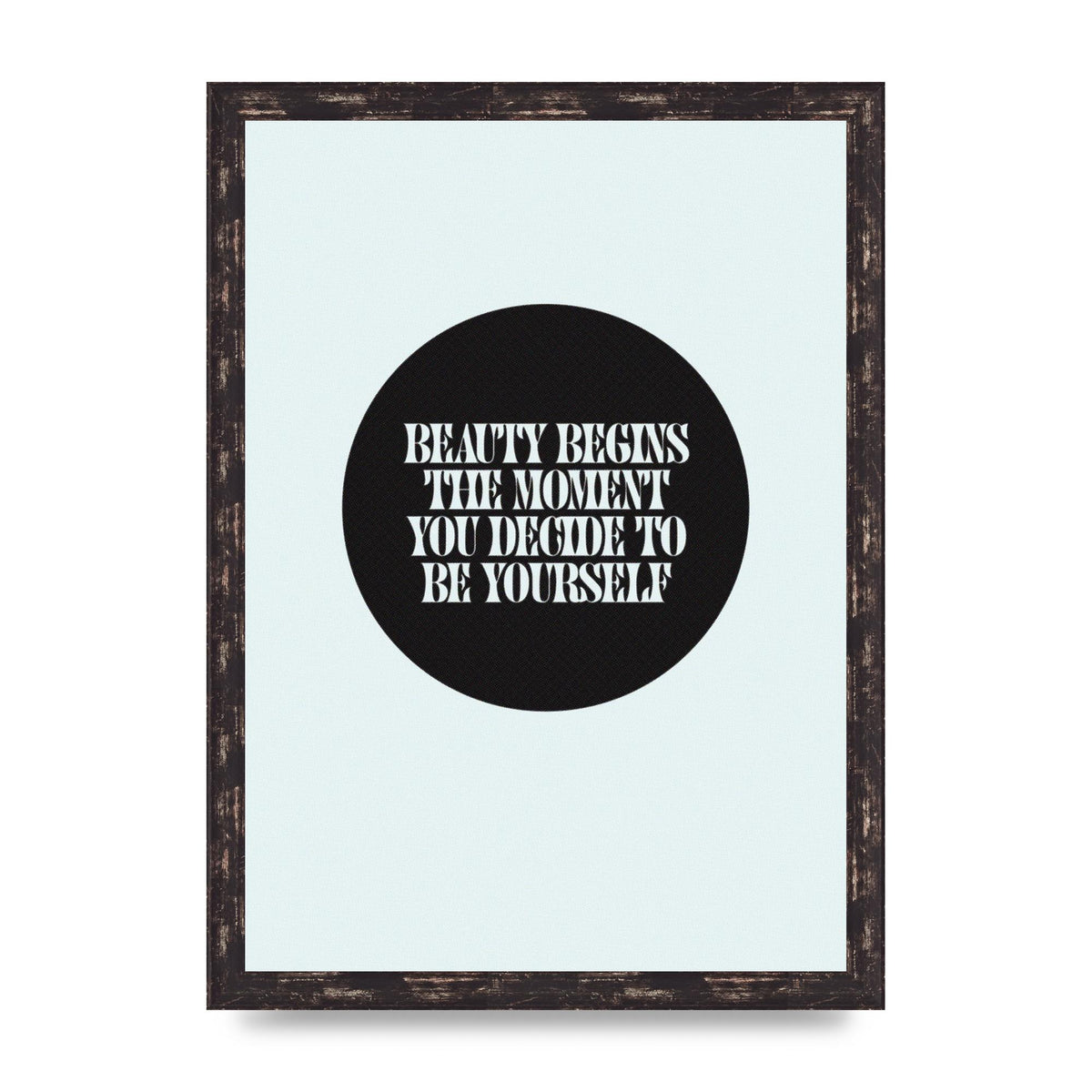 Beauty Begins Halftone Quote" Art For The Home - A3 framed