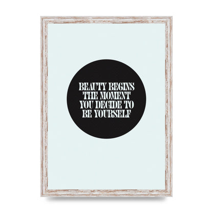 Beauty Begins Halftone Quote" Art For The Home - A3 framed